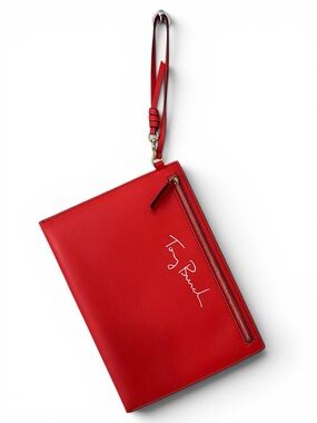 Tory Burch Signature Orange Flat Envelope Wristlet